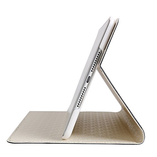 BORIYUAN Apple Ipad Mini 4 Ultra dünn Smart Case Cover Leder Schutzhülle Etui Tasche für das neue iPad mini4, Unterstützt Auto Sleep Wake up, Ipad Mini 4 Displayschutzfolie Reinigungstuch Stift inklusive (Schwarz) - 4
