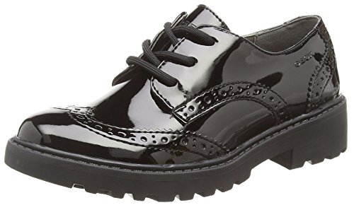 Geox J CASEY GIRL N, Girls' Brogue, Black (BLACKC9999), 1 UK (33 EU)