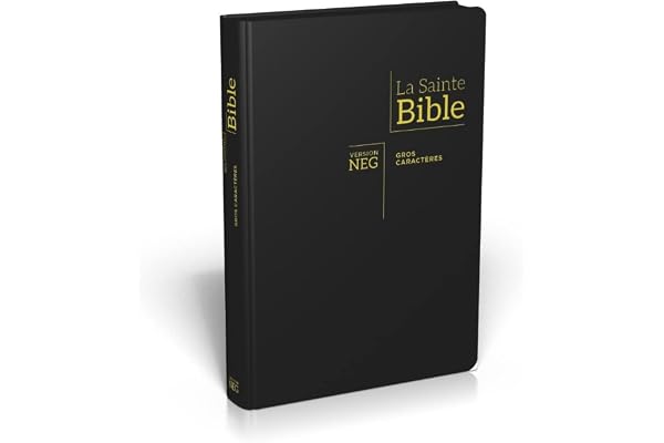Bible NEG gros caractères : fibrocuir, tranches or, onglets découpés, fermeture éclair