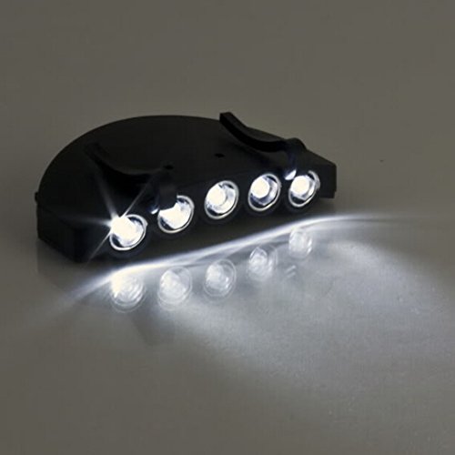 Gemini _ Mall® 5 LED Cap Lampe Clip auf Gap Hat Light Taschenlampe Visor Licht Kopflampe Hände frei ideal für Camping Wandern Joggen Lesen Arbeiten Angeln - 6