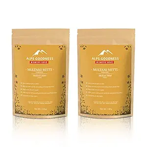 Alps Goodness Multani Mitti Powder (150 g, Pack of 2) - Face Pack Powder for Acne Control, Oily Skin & Clogged Pores, Adds a Natural Glow - 100% Pure & Natural