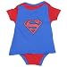 Baby Boys Genuine Licensed BATMAN/ SUPERMAN Body Suit Creeper Set With Cape (3-6months, Superman set)