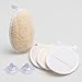 Exfoliating Loofah Sponge Pads (4 Pack) + Bonus Drying Hooks - All Natural Luffa for Men & Women