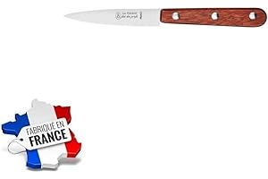 Les Colis Noirs LCN - Lot de 4 Couteau Office Lame 8cm INOX Manche Bois La Fourmi - Ustensile Cuisine Légume - 020