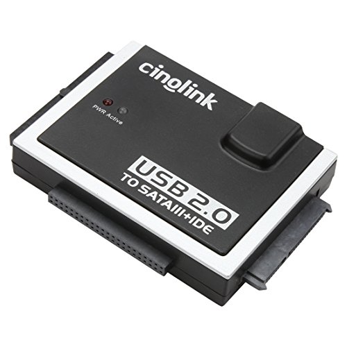 [GS/CE Certified Power Supplier] Cinolink® USB 2.0 to Sata and IDE Hard Drive Adapter Universal 2.5/3.5/5.25 Drives; with 3 Feet (0.9 Meters)USB 2.0 Cable … - 3