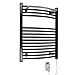 Produktbild SH Badheizkörper Badheizkörper Handtuchwärmer elektrisch schwarz mit Thermo-Timer ELEKTRO gebogen mit Handtuchstange 1732 x 500 mm