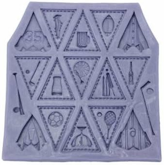 UR Bakeware Triangle Flag Football Silicone Mold Cake Mould