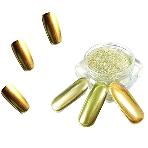 Travelmall 2 box Gold+Silber Nagel Pigment Mirror Powder Nail Glitzer Spiegel Effekt Pulver Glitter Set - 5