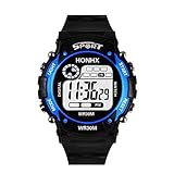 TAOtTAO Digital-LED analoge Quarz-Warnungs-Datums-Sport-Armbanduhr der Mode-Männer (Blau)