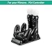 Produktbild AITOO Ladestation für Zwei PS4/PSVR/Move Motion Controller – 4 in 1 Ladestation Schreibtisch Ladestation für Playstation PS4 PSVR VR Move [4 USB-Ladestation mit LED-Anzeige]
