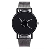 Herren Uhren, HUIHUI Sport Wasserdicht Casual Analoge Quarz Uhr aus Edelstahl - Militär Vintage Armbanduhr für Damen und Herren mit Lederarmband (One Size, A)