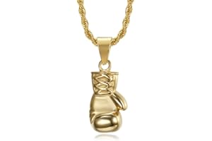 BOBIJOO Jewelry - Pendentif Collier Gant de Boxe Acier Inoxydable et Or Doré Plaqué Homme Femme Chaîne Incluse