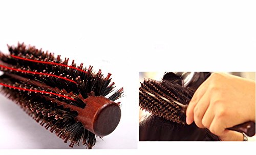 TRIXES Runde Haarbürste aus Holz für glattes volles Haar - 5