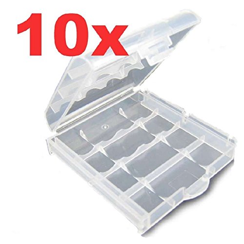 Preisvergleich Produktbild 10x Akkubox für AA Migno und AAA Micro Akkus Batteriebox Aufbewahrungsbox