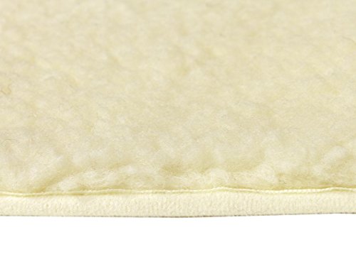 Schurwollmatte KHF Natur 1300gr. umsäumt, Schurwollmatte ca.1300gr. Gesamtgewicht/m² (Florgewicht ca.700 g/m²) eingefasst mit Webband (100% Polyester) Pflege: Schurwollmatte: handwaschbar mit einer milden Flüssigwaschsubstanz - 4