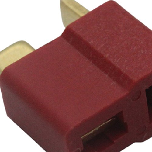 Foxnovo 20 Paar Gold T-Stecker mit vergoldeten Stecker Deans Style männlich und weiblich für RC LiPo Akku Hubschrauber Flugzeug (rot) - 4