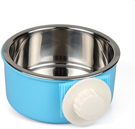 Payxuan Dog Hanging Bowl for Crate,Blue 9-Ounce