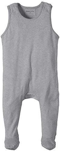 Lana Natural Wear Unisex Baby Strampler Finn Plain Footies, Grey (graumelange 800), 3-6 Months (Manufacturer size: 68)