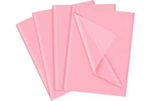 LZRINUE 60 Blatt rosa Seidenpapier, 35 x 50 cm, Geschenkpapier aus Seidenpapier für Kunsthandwerk, DIY, Geburtstag, Hochzeit, Babyparty, Geschenkpapier