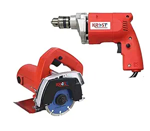 KROST TC-10A Combo of 10mm Drill and 4-inch Cutter Machine for Marble, Wood and Granite (Drill Machine+ Cutter Machine)