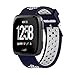 Produktbild Aolvo Uhrenarmband für Fitbit Versa, Silikagel, zweifarbig, verstellbar, Atmungsaktives Sport-Armband mit rundem Loch für Fitbit Versa Smartwatch dunkelblau