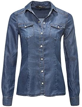 VERO MODA Damen Bluse Vmvera Ls Denim Shirt Ga