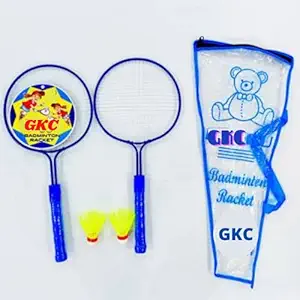 GKC Badminton Double Rod Rackets for Kids -with Baby Badminton Toy Set for Children with 3 Shuttlecock and Backpack