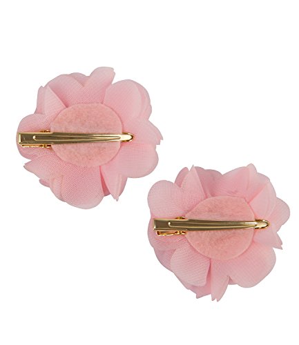 SIX „Blumen“ 2er Set Doppelpack Haarspangen mit rosa Stoff Blumen Blüte Brautschmuck (329-582) - 3