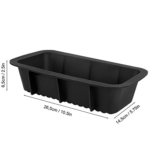 Belmalia Silikon Brot-Backform, Kasten-Form, Kuchen-Form Schwarz - 4