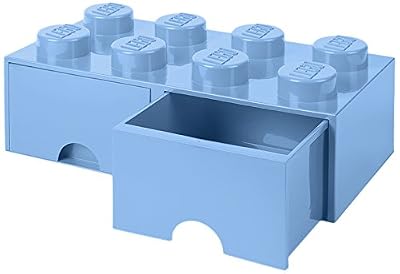 LEGO Tiroir en brique LEGO 8 boutons, 2 tiroirs, boîte de rangement empilable, 9.4 l