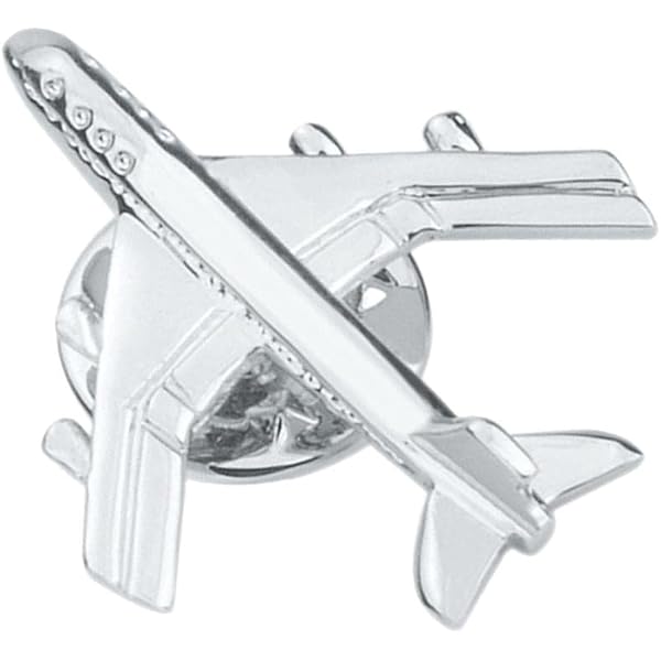 Broche ancienne métal argenté avion de tourisme 3,5 cm