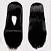 S-noilite® 24"60CM Wig Long Black Straight Hair Women Cosplay Party Costume Anime Full Wig