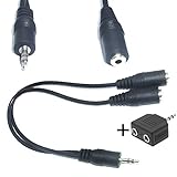 Salida: 2 x 3.5 mm Jack Audio Y/conmutador doble adaptador de 3,5 mm Plug To 2 x 3,5 mm jack + 20 cm conmutador de Audio