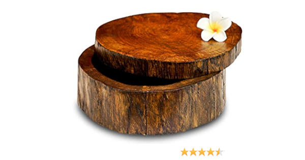 Teak Tree Trunk Box Jewellery Box In 2 Sizes And Colours Guest Gift Present Or Gift Box In Tree Trunk Look Brown L Amazon De Jewellery