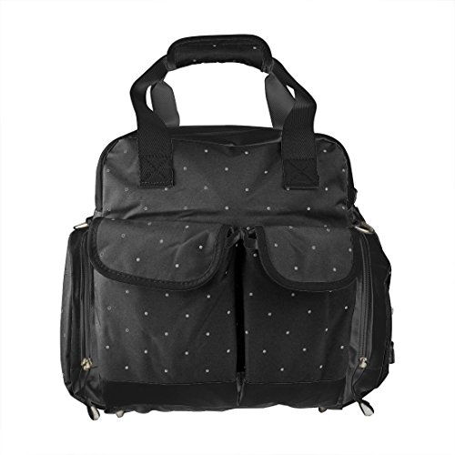 Bolsa multifunción de gran capacidad para pañales, con 6 tiras Grande negro