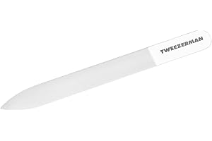 TWEEZERMAN Nagelfil i glas (tvättbar, formar och slätar ut nagelbädden, inklusive fodral)