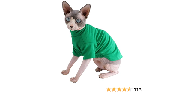 Kitipcoo Sphynx Vetements D Hiver Pour Chat En Coton Epais A Double Couche Pour Animal Domestique Pull Chaton Avec Manches Pyjama Sans Poils Pour Chats Et Petits Chiens Amazon Fr Animalerie