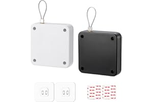 NOKDAL 2 piezas Cierrapuertas con Sensor Automático Silent Cierrapuertas automáticas sin perforación, con cordón Cierrapuertas para Instalacion Sin Taladrar para Todo Tipo de Puertas