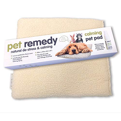 Pet Remedy - Almohadilla calefactada de bajo Voltaje para Mascotas y calmante para Cama de Gatos, Perros, Conejos