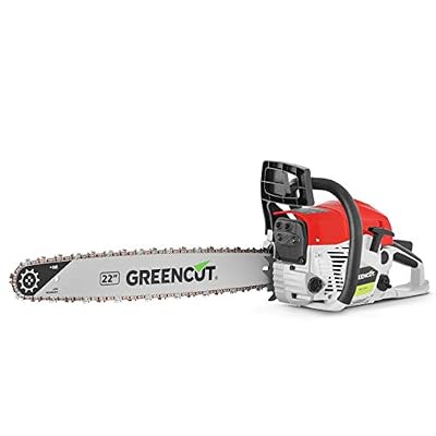 Greencut GS6800 22 Tronçonneuse Thermique 68cc 3.9CV Guide 56cm, Rouge, 62cc