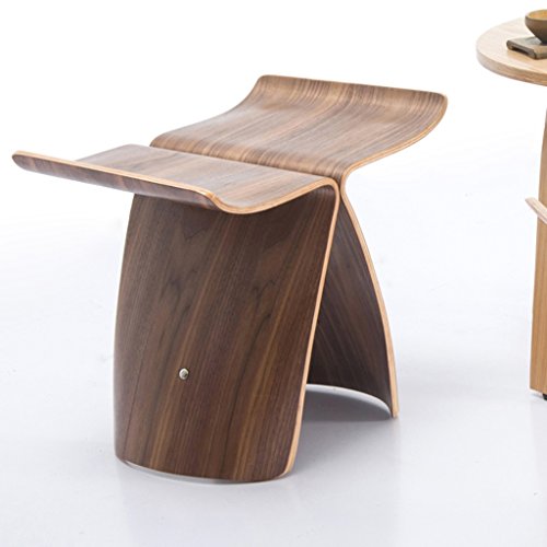 Creative Small Bench Stool Low Stool Living Room Chair Butterfly Stool Wooden Stool Change Shoes Stool To Wear Shoes Stool Fashion Simple ( Color : Peach Wood Color )