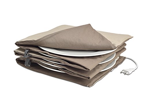 Solis Tellerwärmer, Bis 10 Teller mit 32 cm Durchmesser, Waschbar, Automatische Wärmeregulierung, Maxi Gourmet Tellerwärmer, Beige/Choco, Typ 865 - 4