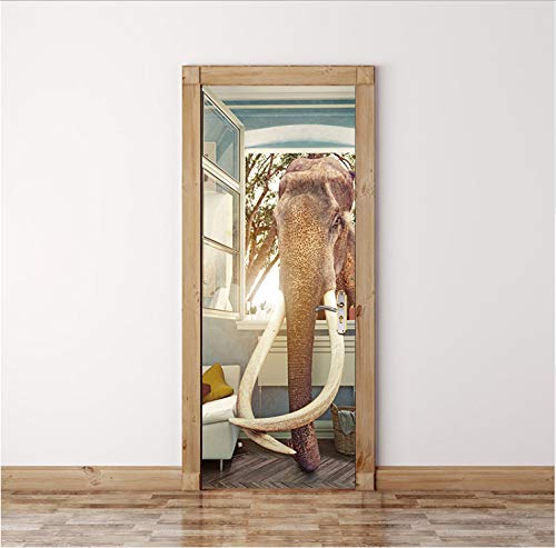 Maize Store Diy Elefante Puerta Rota Ventana Pegatinas Wallpaper Impermeable Extraíble Pegatinas De Pared Sala De Estar Dormitorio Home Nursery