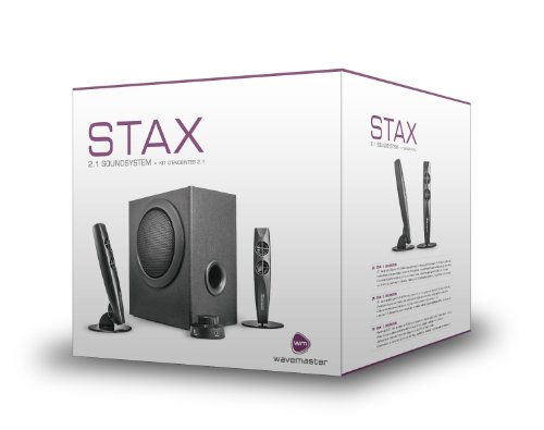Wavemaster STAX 2.1 Lautsprecher System (46 Watt) Aktiv-Boxen fÃ¼r TV/Tablet/Smartphone/PC schwarz (66201)