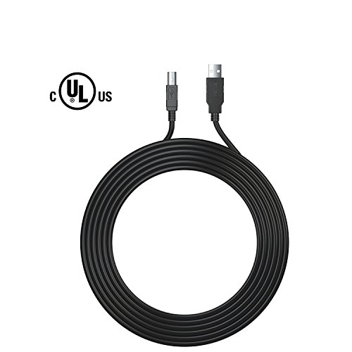 Pwr+ 3.6m Extra Long USB-Printer-Cable 2.0 for HP OfficeJet LaserJet Envy; Canon Pixma; Epson Workforce, Stylus, Expression Home; Brother; Dell Scanner Fax Laptop PC 2.0 High Speed Cord (3.6 Meters) - 3