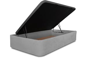 VENTADECOLCHONES.COM Ventadecolchones - Canapé Modelo Serena Gran Capacidad Apertura Lateral tapizado en Tela Antimanchas Gris Perla Medidas 150 x 190 cm con Tapa en Tejido 3D