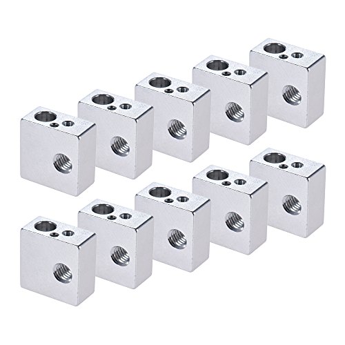 Aibecy 10 Pcs 20 x 20 x 10 mm 3D Drucker Aluminium Heizung Stück Heizblock All Metal Heat Block Hot End Für MK7 MK8 Extruder Düse RepRap Prusa i3 DIY 3D Drucker Zubehör - 6