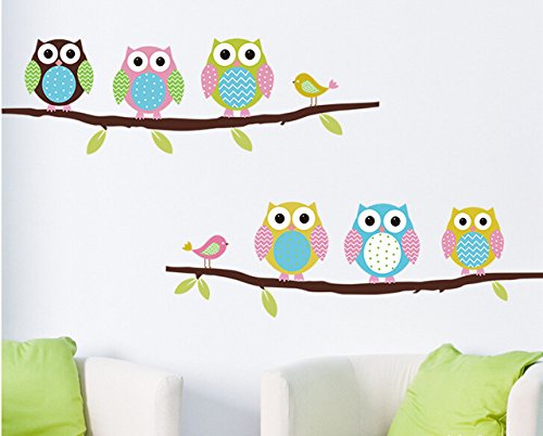 CIDBEST® Cartoon Kinderzimmer Schlafzimmer WÄnde gemalt dekorative Aufkleber niedliche Eule schön Cartoon entfernbare Wandaufkleber - 2