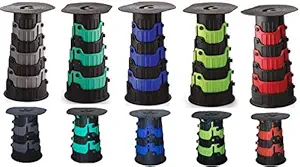 Snevad Creation Portable Collapsible Folding Stool Outdoor Camping Hiking Fishing Picnic Chair Seat Table Round Foldable Plastic for Kids Home Kitchen Office Garden Travelling (Multi-Colour)