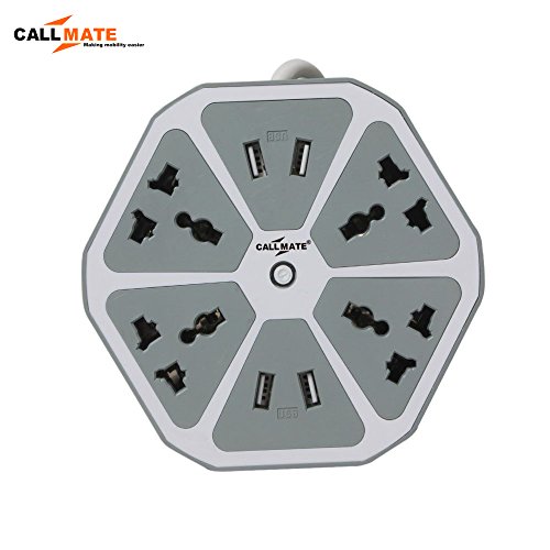 Callmate 4 USB Hexagon Surge Protector with 4 in 1 Cable (Grey) - 23x15x5 cm, Warranty:- 6 Months RS.549 (82.00% Off) - Amazon Callmate 4 USB Hexagon Surge Protector with 4 in 1 Cable (Grey) - 23x15x5 cm, Warranty:- 6 Months RS.549 (82.00% Off) - Amazon